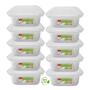 Imagem de Kit 10 Potes Quadrados 850ml Tampa com Trava