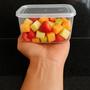 Imagem de Kit 10 Potes Retangulares 520ml Transparente com Tampa BPA FREE