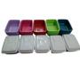 Imagem de Kit 10 Potes Retangulares com Tampa 350ml Coloridos Cozinha