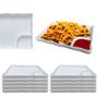 Imagem de Kit 10 Pratos com Divisoria 21 Cm para Porcao e Sushi Branco Melamina Premium  Bestfer 