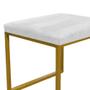 Imagem de Kit 10 Puff Banqueta Stan Para Penteadeira Sala De Jantar Industrial Ferro Dourado Suede Branco - Ahazzo Móveis