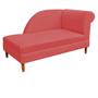 Imagem de Kit 10 Recamier  Decorativa  Judi Pé em Madeira  2 Lugares Sala de Estar Recepção Escritório Suede Vermelho - KDAcanto Móveis