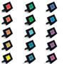 Imagem de Kit 10 Refletor Colorido RGB Led 200w A Prova de agua IP66 C/Controle Holofote Com Memória