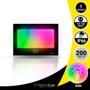 Imagem de Kit 10 Refletor Colorido RGB Led 200w A Prova de agua IP66 C/Controle Holofote Com Memória