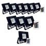 Imagem de Kit 10 Refletores 20w Rgb Colorido com Controle Bivolt 110/220v 