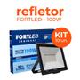 Imagem de Kit 10 Refletores de Led 100W Fortled