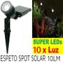 Imagem de Kit 10 Refletores Ecoforce Solar Led Branco 10x Spot Jardim 18582 á Prova D'água