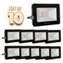 Imagem de Kit 10 Refletores Holofote LED Blumenox 30W 3000K Preto