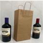 Imagem de Kit 10 Sacolas Kraft Para Garrafa De Vinho 13,5X8X39 Cm