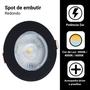 Imagem de Kit 10 Spot Led Capa Preto 5w Direcionável Redondo Luz Quente