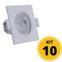 Imagem de Kit 10 Spot Led Dicróica Embutir Quadrado Direcionável 12w B - Seven