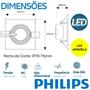 Imagem de Kit 10 Spot Led Philips Quadrado Embutir 6.2w Luz Quente 2700K