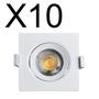 Imagem de KIT 10 SPOT LED QUADRADO DIRECIONAVEL EMBUTIR 3W BRANCO FRIO 6500k BIVOLT GALAXY