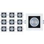 Imagem de Kit 10 spot led quadrado direcionavel recuado embutir branco e preto 5w branco neutro 4000k galaxy