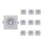 Imagem de Kit 10 Spot Led Quadrado Embutir Direcionável 3W Quente 3000K