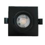 Imagem de Kit 10 Spot Led Quadrado PRETO Embutir 5W MR16 Branco Quente 3000K