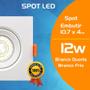 Imagem de Kit 10 Spot Led Quadrado Redondo Direcionável Embutir 12w