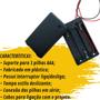 Imagem de Kit 10 Suporte Case Caixa 3 Pilhas AAA Com Tampa Botão On Off Para Arduino