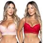 Imagem de Kit 10 Sutiãs Lingerie Bella Fiore Modas Com Bojo Renda e Elástico Roupa Íntima