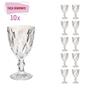 Imagem de Kit 10 Taça Diamante Bico De Jaca Vidro Transparente 300ml
