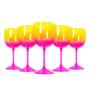 Imagem de Kit 10 Taças de Gin Acrílico Cristal 450ml  Pink / Amarelo Para Casamento Aniversário Festa de 15 anos Batizado