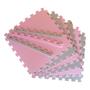 Imagem de Kit 10 Tatame Tapete EVA Rosa Claro e Cinza 50x50x2cm 20mm