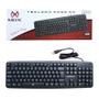 Imagem de Kit 10 Teclados Com Fio 2.0 Usb 110 Tecla Ergonômico Atacado