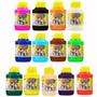 Imagem de Kit 10 Tinta Guache 250Ml Acrilex Cores Sortidas Com Pinceis