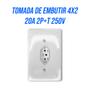 Imagem de kit 10 Tomada 20A 2P+T de embutir 4x2 Ilumi 2 pino + Terra 20a 250V