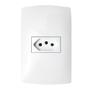 Imagem de Kit 10 Tomada Simples 10a 4x2 Linha Home Branco Com Placa Blux