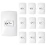 Imagem de Kit 10 Tomada Simples 10a 4x2 Linha Home Branco Com Placa Blux
