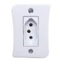 Imagem de Kit 10 Tomada Simples 2p+t 20A Sobrepor Externo Branco Com Placa Espelho Linha Viena Bivolt 127v e 250v