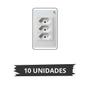 Imagem de Kit 10 Tomada Tripla 3 Entradas 2p+t 10/20 Branco Temperado