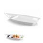 Imagem de Kit 10 Travessas 40 Cm Barcas para Comida Japonesa Sushi / Acai em Melamina Premium Branca  Bestfer 