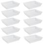 Imagem de Kit 10 Travessas 4,8l Retangulares Brancas para Servir a Mesa Bandeja Salada Sobremesa Coza