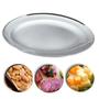 Imagem de Kit 10 Travessas Oval Em Inox Para Porções e Saladas 35cm