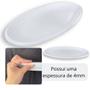 Imagem de Kit 10 Travessas Prato Oval 45,5 Cm para Buffet Restaurante Cozinha Melamina Premium Profissional Branca Rasa  Bestfer 