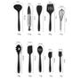 Imagem de Kit 10 Utensílios Cozinha Alta Temperatura Silicone Original Premium Reforçado - Preto ou Vermelho