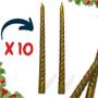 Imagem de Kit 10 Velas Para Castiçal Natal Casamento Batizado Bodas