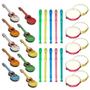 Imagem de Kit 10 Viola Infantil 10 Pandeiro 10 Flauta Brinquedo Instrumentos Musicais Violão Pandeirinho Flautinha