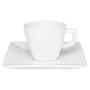 Imagem de Kit 10 Xícaras Com Pires Quartier White Oxford Porcelana 200 ML