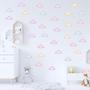 Imagem de Kit 100 adesivos de parede nuvens coloridas bebê decoração quarto menina