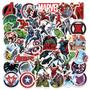 Imagem de Kit 100 Adesivos Sticker Marvel Vingadores Capitão America Gavião Visão Viúva Negra Prova D'água