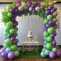 Imagem de Kit 100 Balões Bexiga N 7 Candy Color Lilás + Verde Chá Revelação Decoração Chá de bebê Artigo de Festa