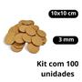 Imagem de Kit 100 Bolachas 10x10 Mdf Cru Sousplat Base P/copo 3mm