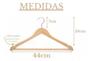 Imagem de Kit 100 Cabides De Madeira Com Barra Adulto C1mb