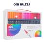 Imagem de Kit 100 Caneta 2 em 1 Brush Lettering e Ponta Fina Dual Pen Canetinha Colorir Desenho