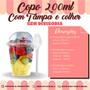 Kit 100 Copos Da Felicidade 200ml Com Tampa Bolha e Colher - Prafesta Imagem de Kit 100 Copos Da Felicidade 200ml Com Tampa Bolha e Colher