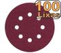 Imagem de Kit 100 Discos Lixas Com Pluma para lixadeira Roto Orbital 5" (125mm) 8 Furo