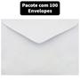 Imagem de Kit 100 Envelopes Carta Branco 114x162mm Branco Sem Rpc